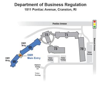 Department of Business and Regulation Map